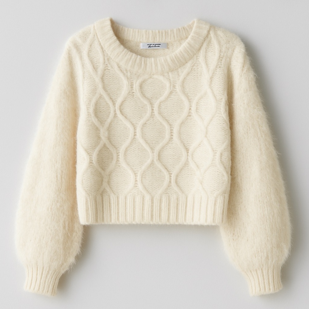 Glamorous Cream Textured Knit Sweater